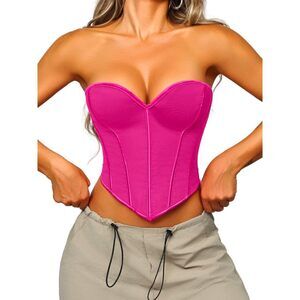 7788 Heart Corset Top  Sexy Concert Outfits Going Out Strapless Crop Top